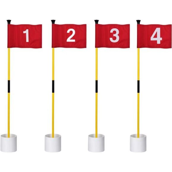 Golf Flagstick Mini,Putting Green Flag for Yard,All 3 Feet,Double-Sided Numbered - Picture 1 of 7